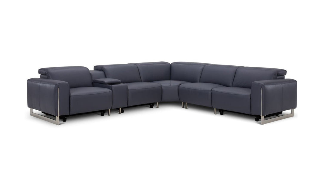 Gio Italia Latitude Hudson 6PC Leather Power Recliner Sectional Sofa