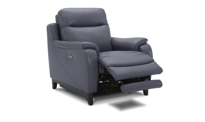 Gio Italia Leonard Dual Power Leather Recliner Chair in Gray