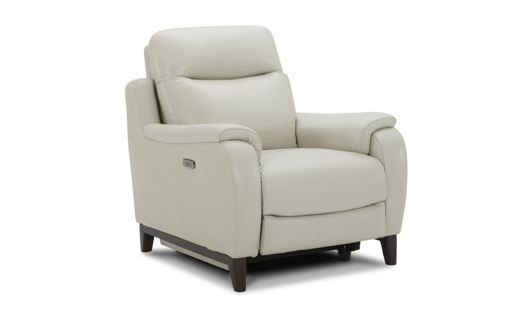 Gio Italia Leonard Dual Power Leather Recliner Chair in Gray