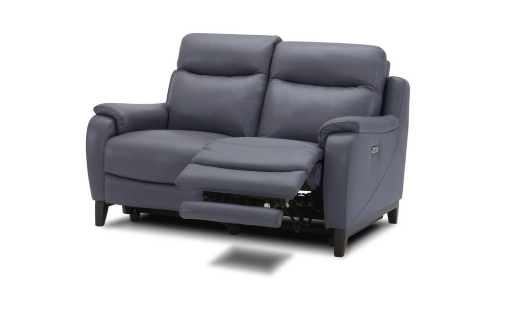 Gio Italia Leonard Dual Power Reclining Leather Loveseat with USB Port