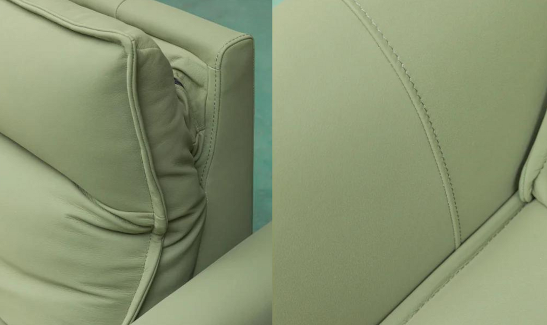 Klaussner Vittoria 3-Seater Leather Power Reclining Sofa in Green