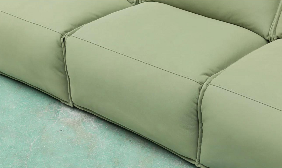 Klaussner Vittoria 3-Seater Leather Power Reclining Sofa in Green