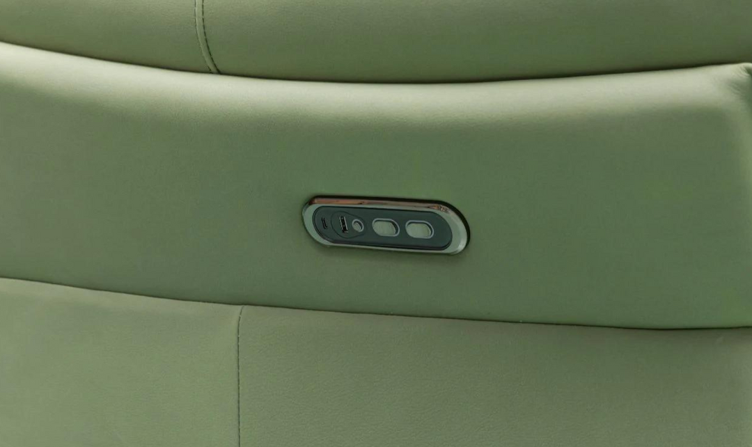 Klaussner Vittoria 3-Seater Leather Power Reclining Sofa in Green