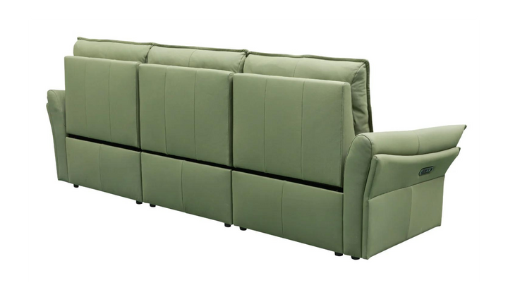 Klaussner Vittoria 3-Seater Leather Power Reclining Sofa in Green