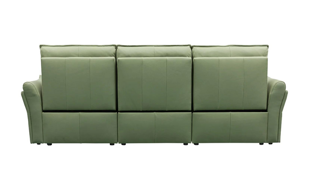 Klaussner Vittoria 3-Seater Leather Power Reclining Sofa in Green