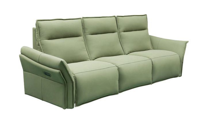 Klaussner Vittoria 3-Seater Leather Power Reclining Sofa in Green