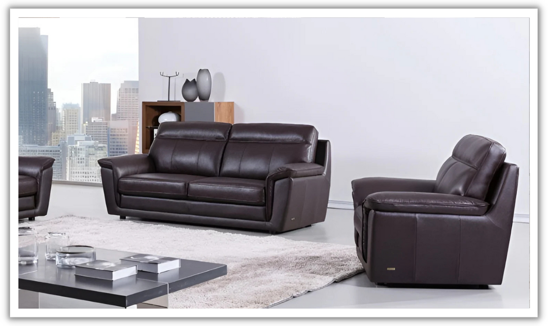 Gio Italia Eloise Traditional Tufted Leather Living Room Set (2 Pieces / 3 Pieces)