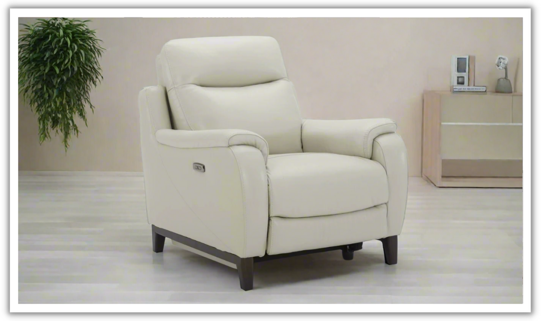 Gio Italia Leonard Dual Power Leather Recliner Chair in Gray