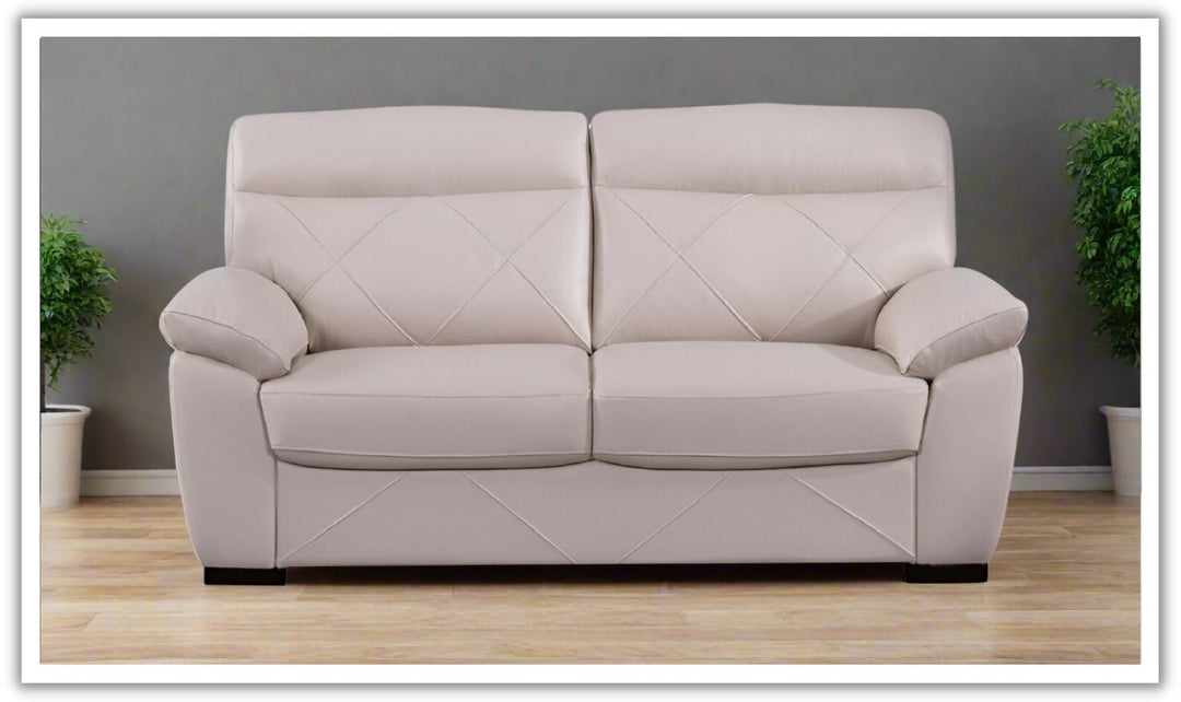 Gio Italia Latitude 2-Seater X-Tufted Leather Stationary Sofa with Headrest