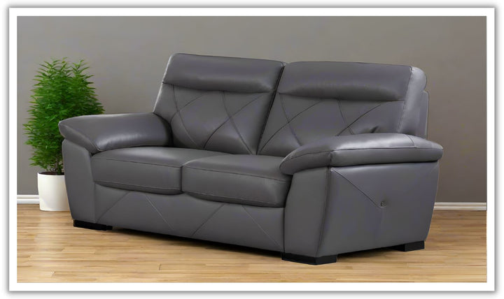 Gio Italia Latitude Cushion Back Modern Loveseat in Leather