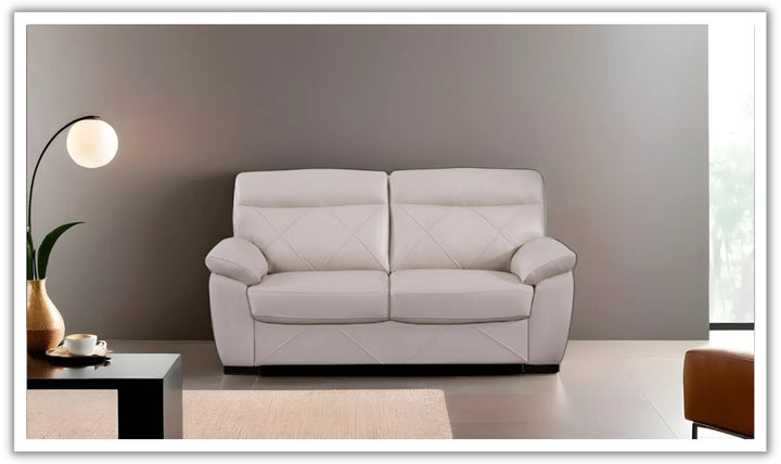 Gio Italia Latitude Cushion Back Modern Loveseat in Leather