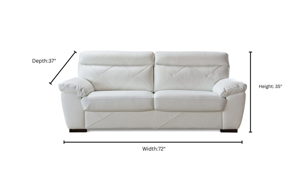 Gio Italia Latitude Cushion Back Modern Loveseat in Leather