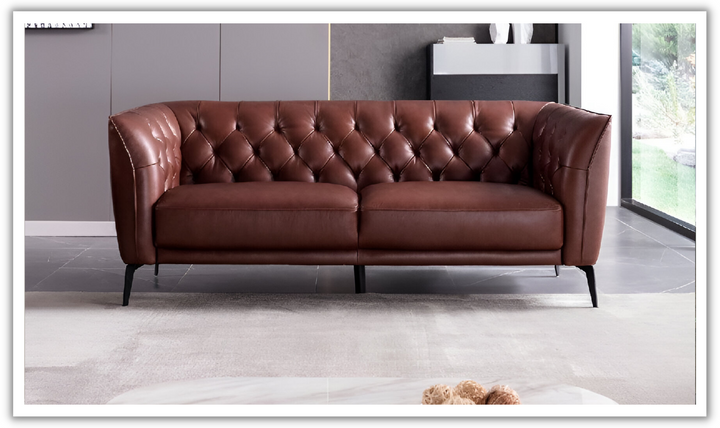 Gio Italia Signiya 2-Seater Leather Sofa with Tufted Back