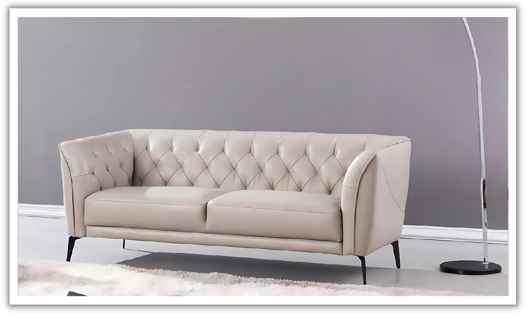 Gio Italia Signiya 2-Seater Leather Sofa with Tufted Back