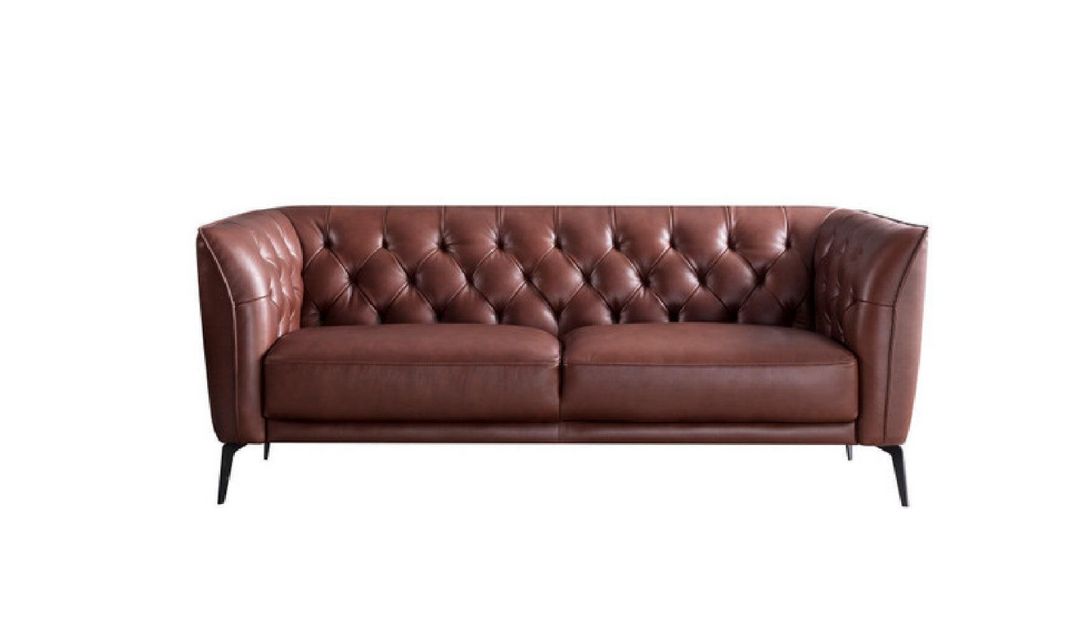 Gio Italia Signiya 2-Seater Leather Sofa with Tufted Back