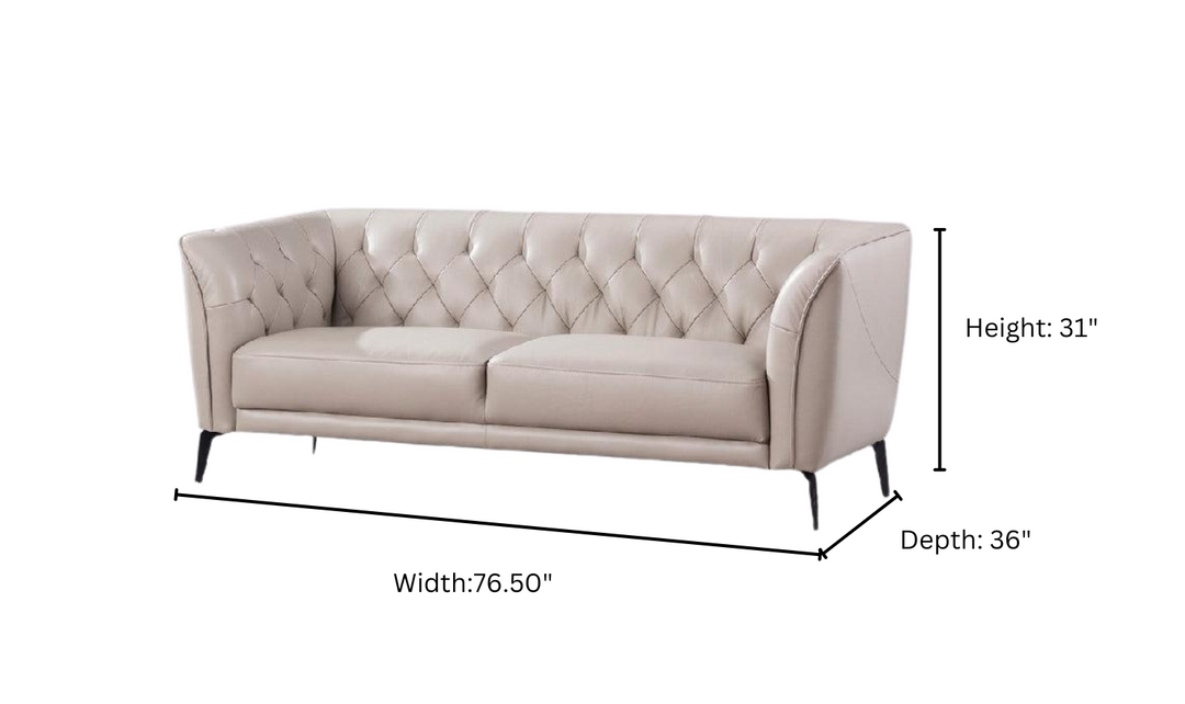 Gio Italia Signiya 2-Seater Leather Sofa with Tufted Back