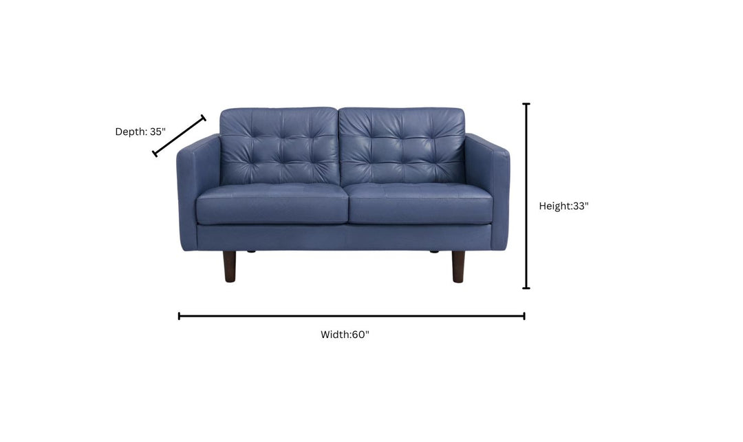 Gio Italia Venere Tufted Back Classic Leather Loveseat