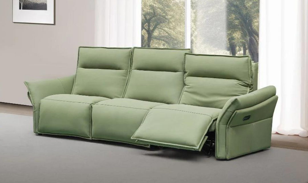 Gio Italia Vittoria 3-Seater Leather Power Reclining Sofa in Green