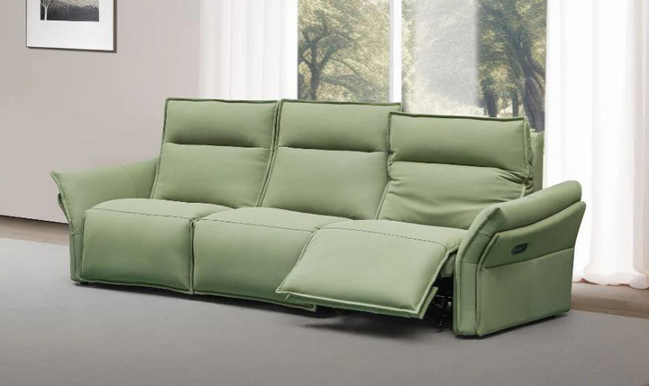Gio Italia Vittoria 3-Seater Leather Power Reclining Sofa in Green
