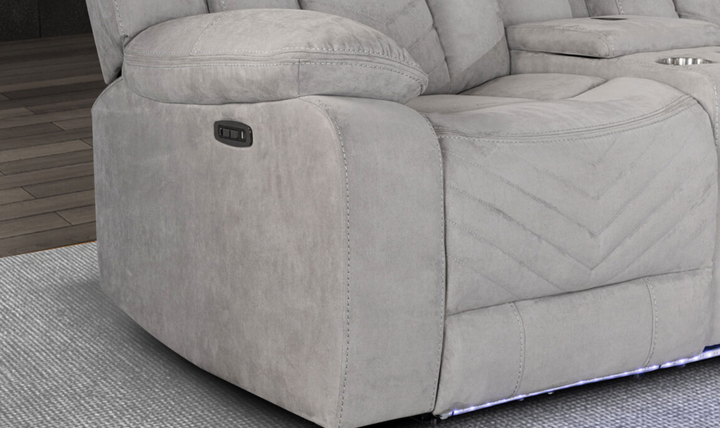 Global Furniture Ash 4-Seater Fabric Recliner Sectional Sofa