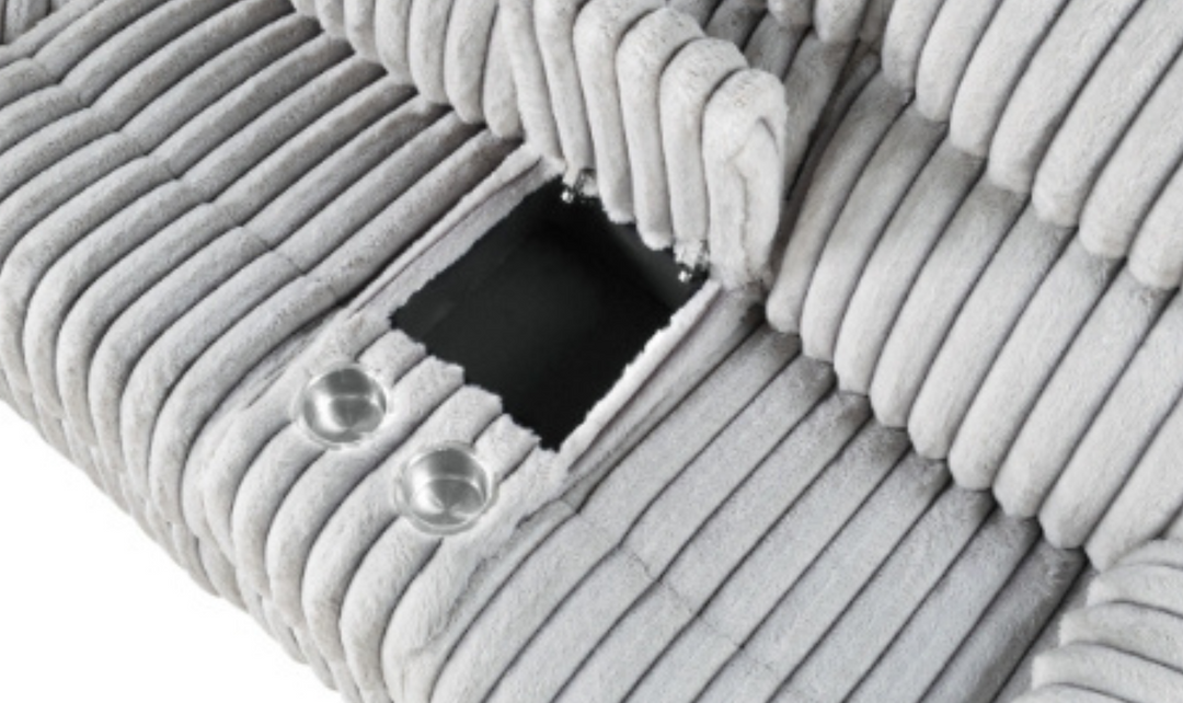 Global Furniture Civico 4-Seater Gray Fabric Sectional Sofa With LED