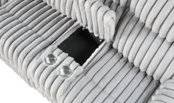 Global Furniture Civico 4-Seater Gray Fabric Sectional Sofa With LED