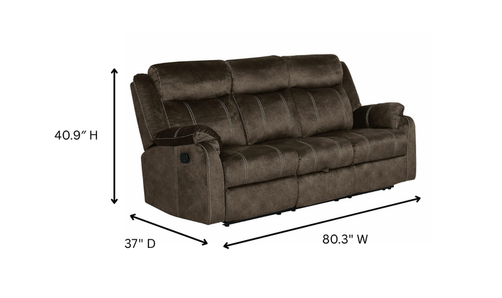 Global Furniture Domino 3-Seater Coffee Fabric Recliner Sofa