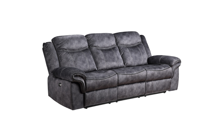 Global Furniture Domino 3-Seater Granite Fabric Recliner Sofa