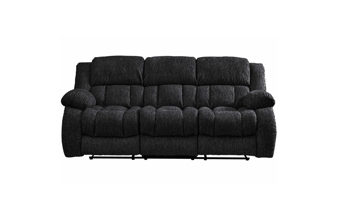 Global Furniture Ebony 3-Seater Fabric Reclining Sofa