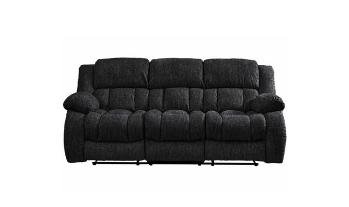 Global Furniture Ebony 3-Seater Fabric Reclining Sofa