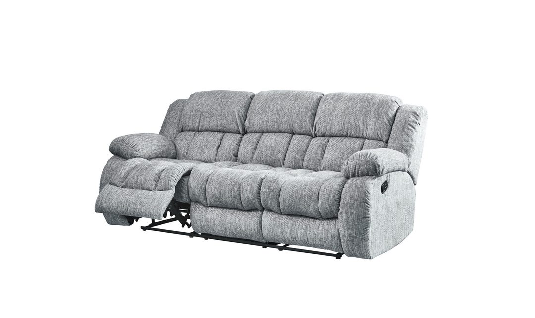 Global Furniture Gray 3-Seater Fabric Recliner Sofa