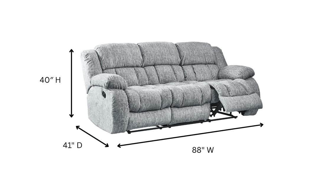 Global Furniture Gray 3-Seater Fabric Recliner Sofa