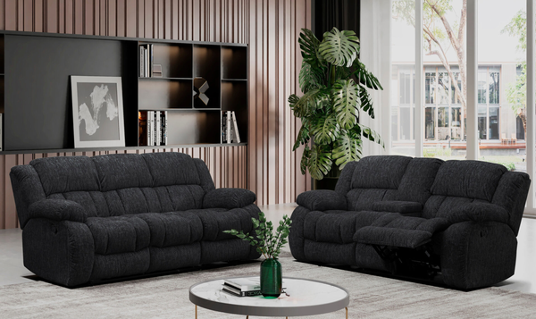 Global Furniture Ebony Recliner Fabric Living Room Set