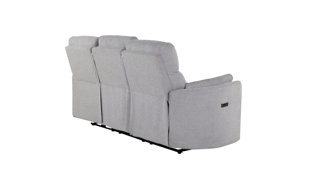 Global Furniture Fluffy Dolphin 3 Seater Fabric Power Recliner Sofa