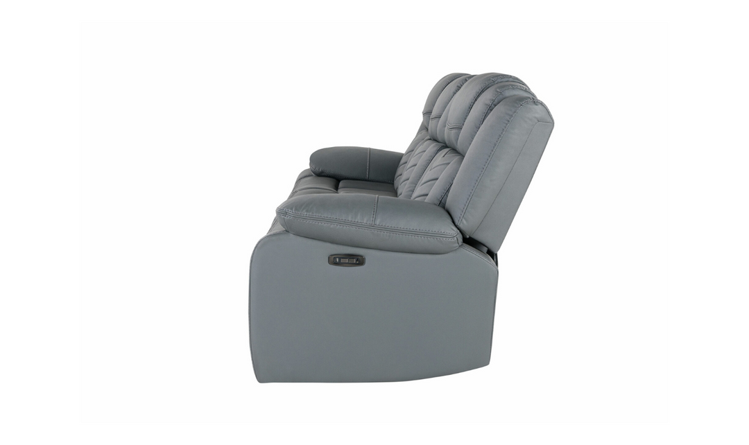 Global Furniture Gray 3-Seater Fabric Power Reclining Sofa