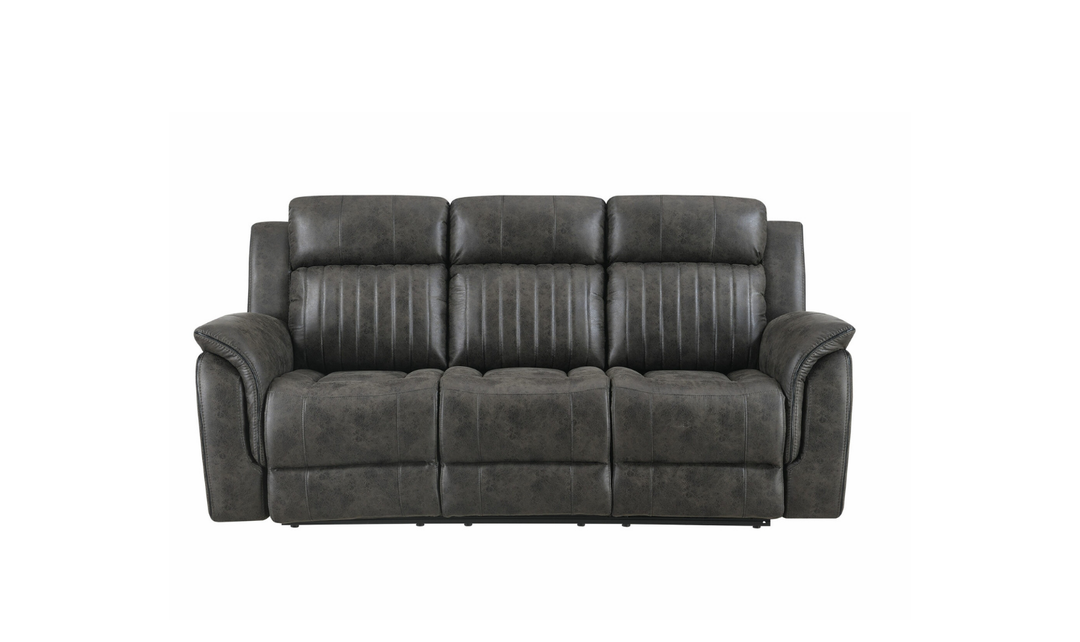 Global Furniture Graystone 3-Seater Gray Fabric Recliner Sofa