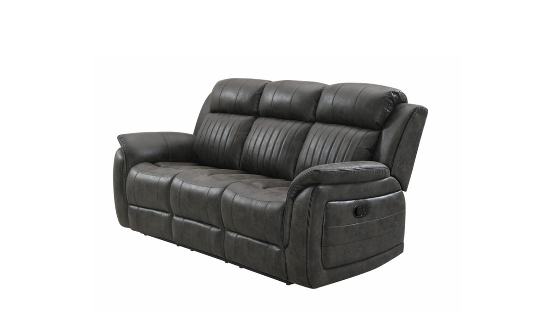 Global Furniture Graystone 3-Seater Gray Fabric Recliner Sofa