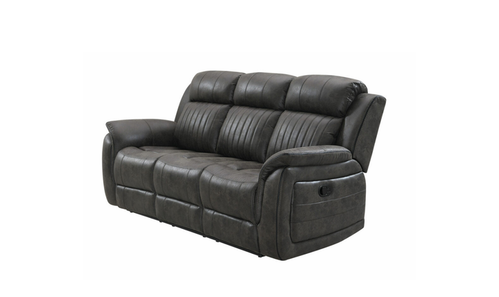 Global Furniture Graystone 3-Seater Gray Fabric Recliner Sofa