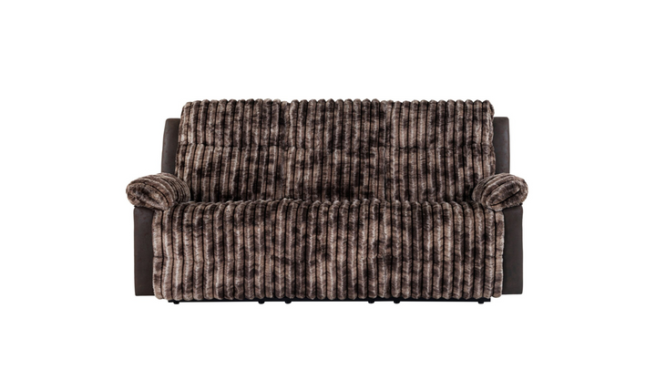 Global Furniture Lusso 3-Seater Brown Fabric Recliner Sofa