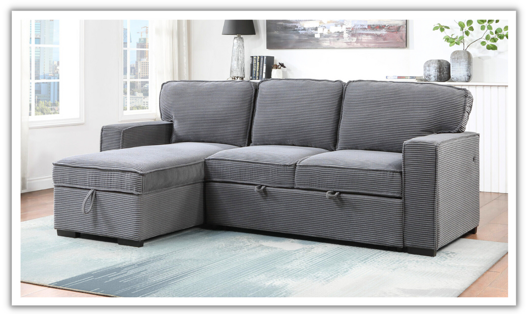Global Furniture Nordik Reversible Pull Out 3-Seater Fabric Sleeper Sofa