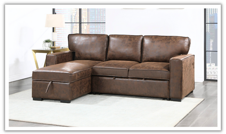 Global Furniture Nordik Reversible Pull Out 3-Seater Fabric Sleeper Sofa