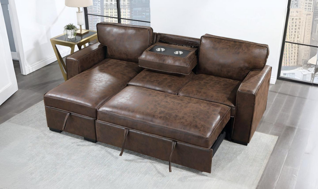 Global Furniture Nordik Reversible Pull Out 3-Seater Fabric Sleeper Sofa