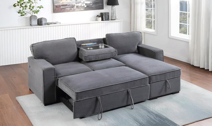 Global Furniture Nordik Reversible Pull Out 3-Seater Fabric Sleeper Sofa
