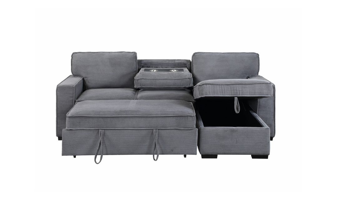 Global Furniture Nordik Reversible Pull Out 3-Seater Fabric Sleeper Sofa