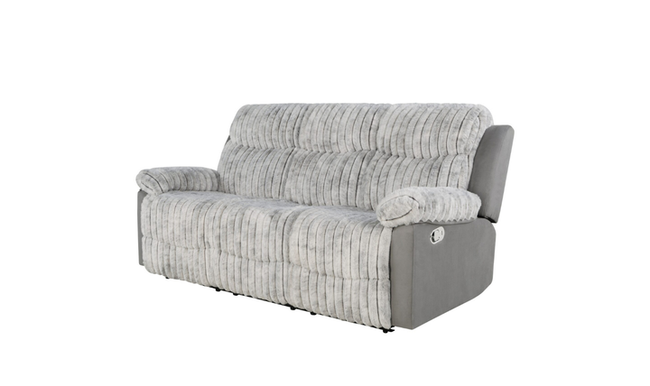 Global Furniture Lusso 3-Seater Gray Fabric Recliner Sofa