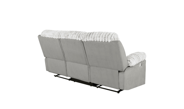 Global Furniture Lusso 3-Seater Gray Fabric Recliner Sofa
