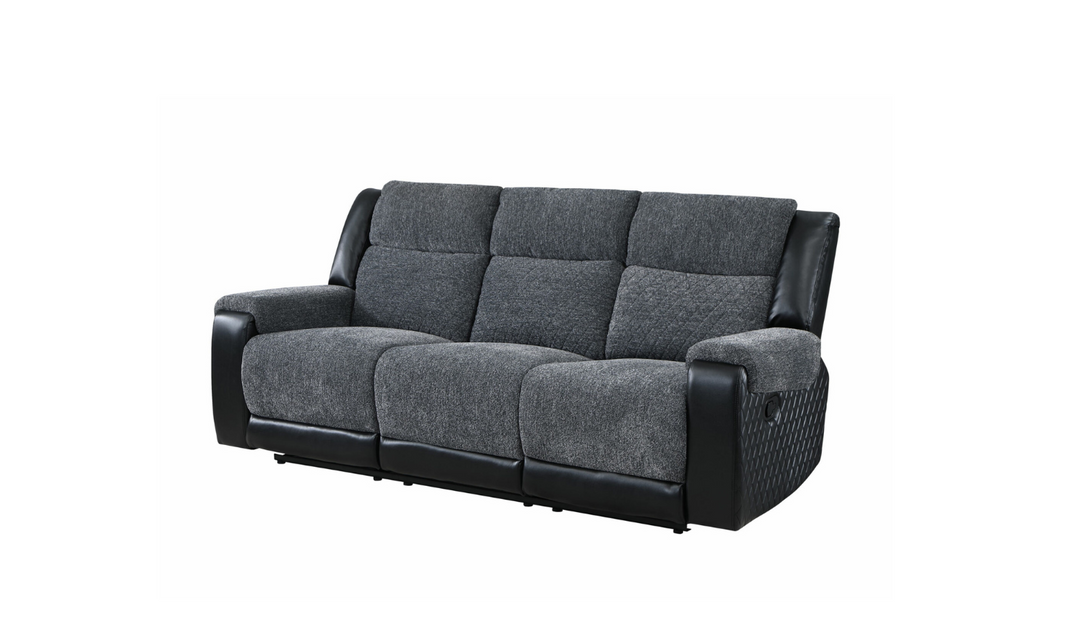 Global Furniture Veilwalkers 3-Seater Gray Fabric Recliner Sofa