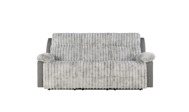 Global Furniture Lusso 3-Seater Gray Fabric Recliner Sofa