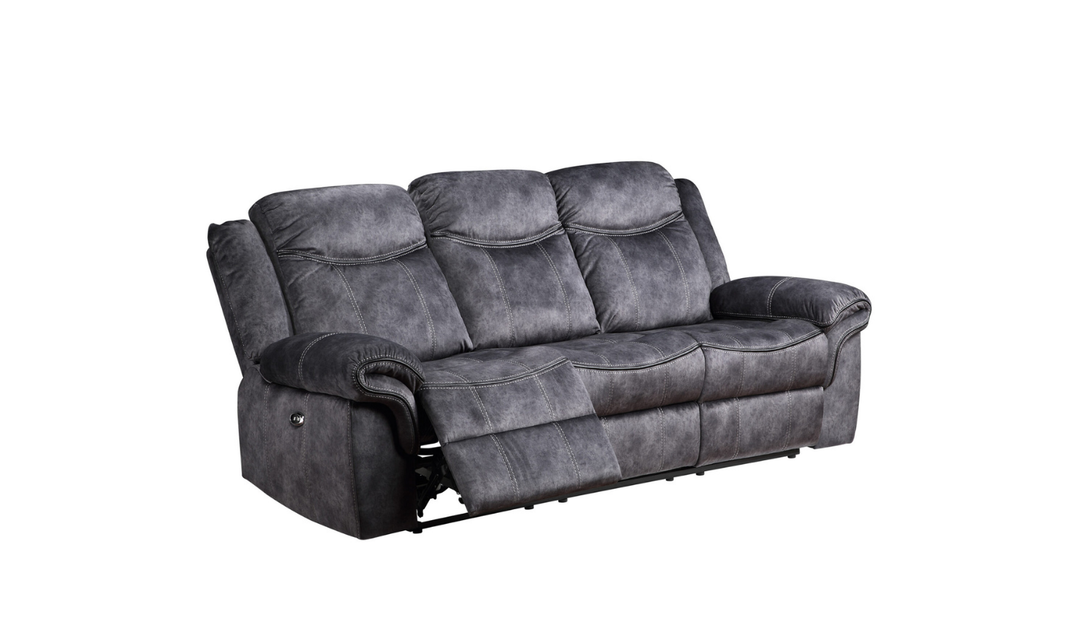 Global Furniture Domino 3-Seater Granite Fabric Recliner Sofa