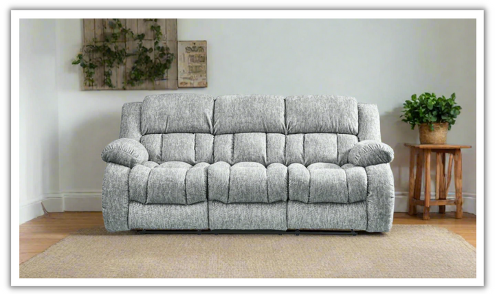 Global Furniture Gray 3-Seater Fabric Recliner Sofa